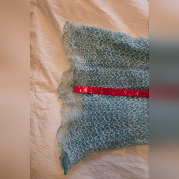 NWOT: Beautiful Vintage Turquoise/Aqua Mohair Scarf; Italian Made & Bought; NEW! - Picture 8 of 16